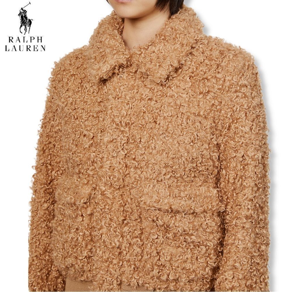 Polo Ralph Lauren **NWT** High-Pile Fleece Bomber Jacket in Tan - Picture 7 of 7